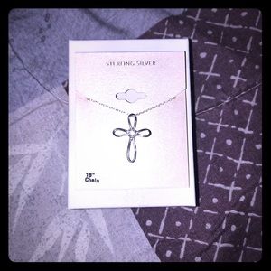 NWT Sterling Silver Cross Necklace.